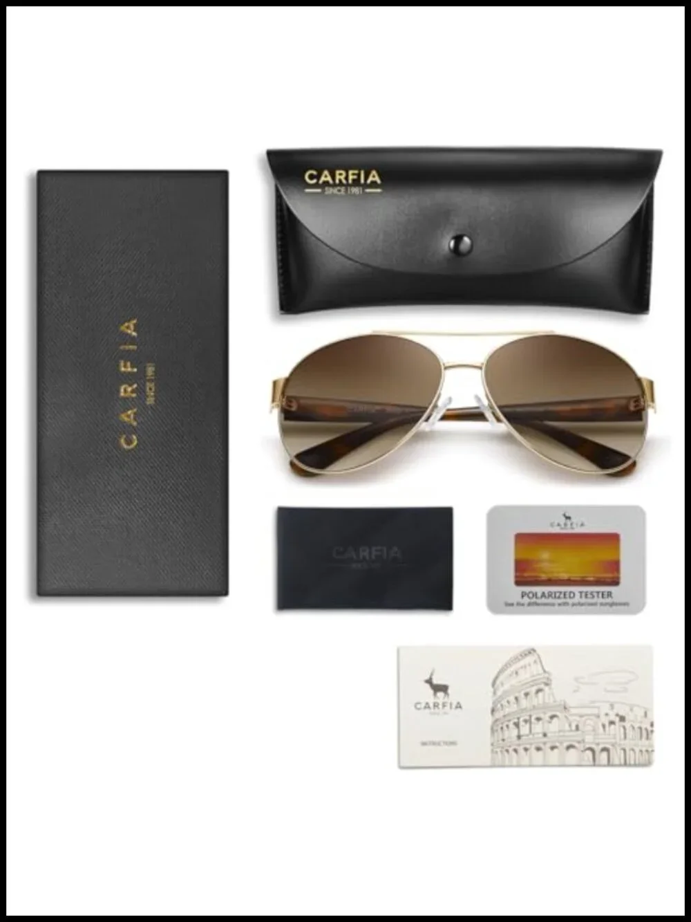 Pilot Retro Polarized Sunglasses UV400 Protection Metal Double Bridge Acetate
